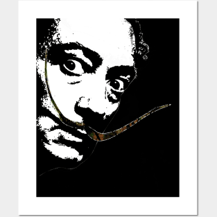 Salvador Dali face with moustache Posters and Art